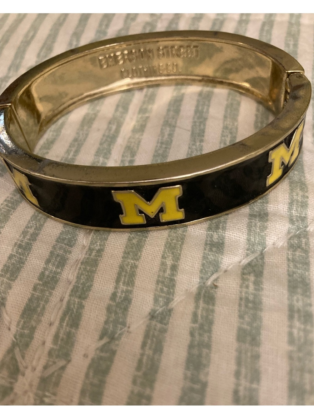 Michigan Wolverines Logo Bangle Clamper Bracelet by Emerson Street Clothing